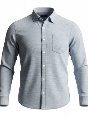 GAP Linen Blue White Striped Button-Down Shirt - Large